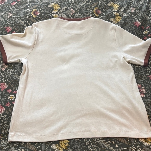 Coach Cream T-Shirt with Brown Trim - Picture 2 of 6